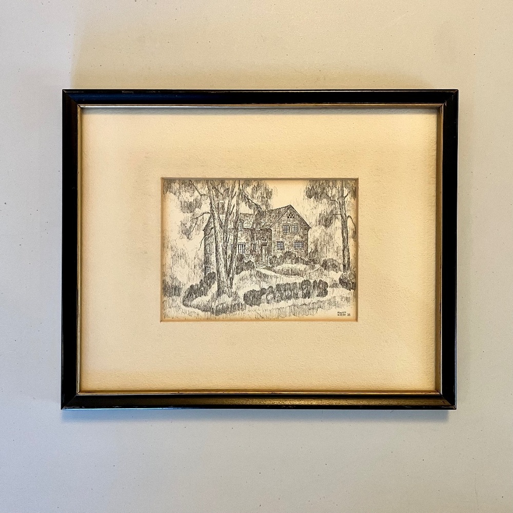 Framed Pen & Ink Drawing by: Winifred Murphy